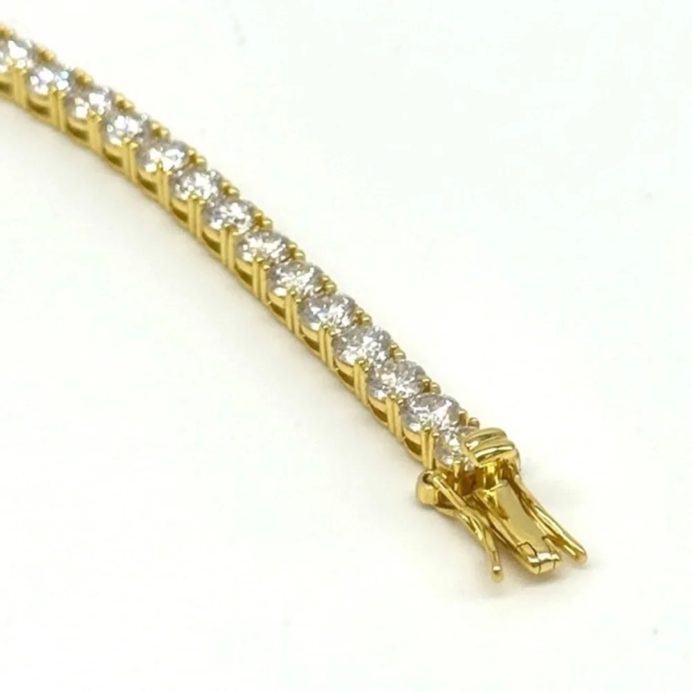 18K Gold Plated, 14.40CTW Moissanite Tennis Bracelet